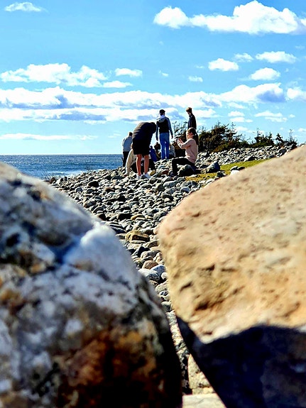 Læring på rullesteinstranda på Jomfruland