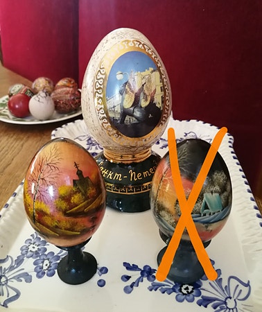 Håndmalte kunst påske egg, signert.