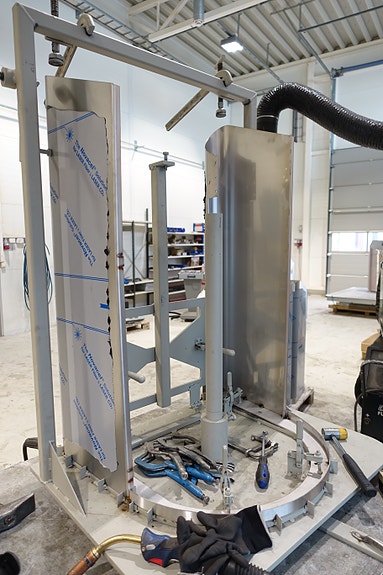 Montering av deler AISI 316 i jigg