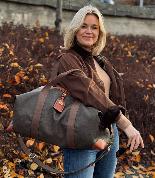 Jakke fra Ralph Lauren og weekend bag fra Mulberry