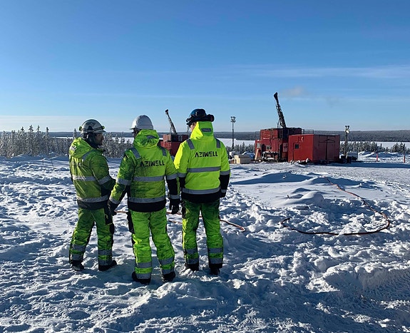 Borerigg i vinterlandskap