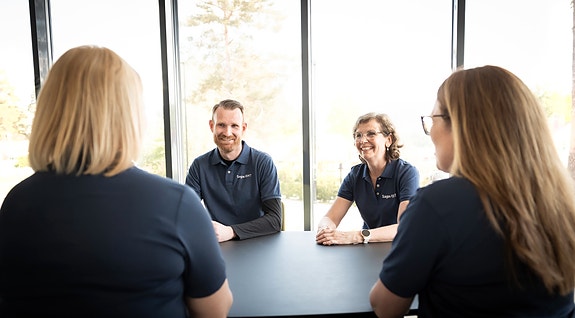 En del av helseteamet i planleggingsmøte