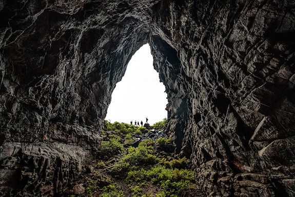 Caving along the coastline outside Ålesund