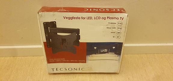 SORT 'TECSONIC' VEGGFESTE FOR LED, LCD OG PLASMA TV