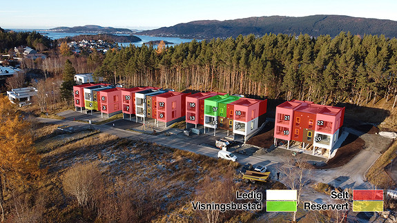 Oversikt over solgte og reserverte seksjoner