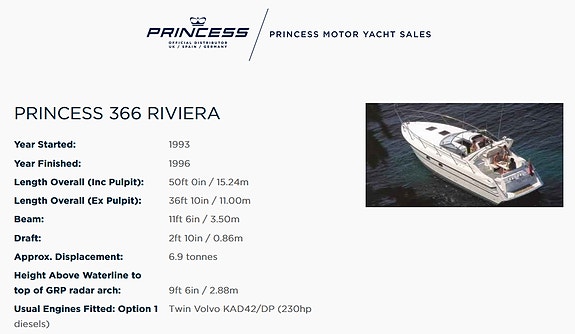 Princess 366 Riviera 1993 mod. 5 of 18