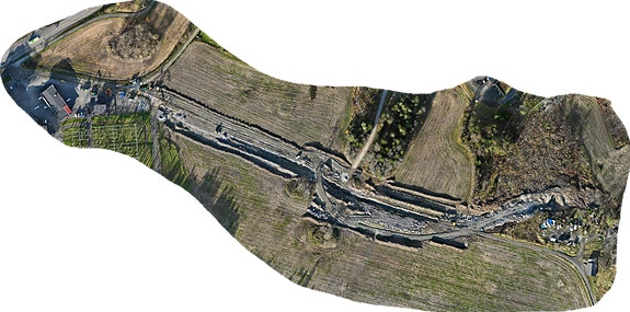 Ortofoto av en anleggsplass