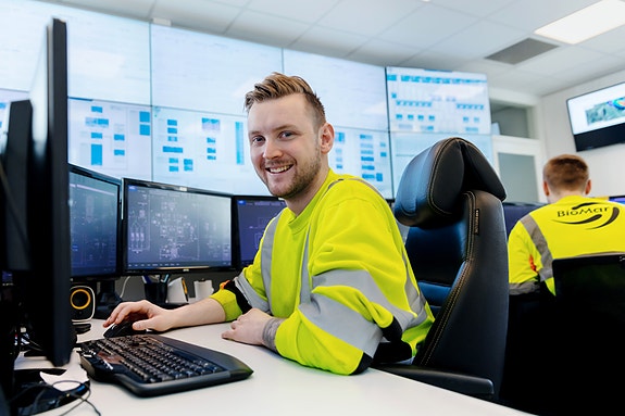 Kontrollrommet ved fabrikken