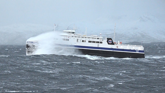 LNG fueled ferry in operation in Lofoten