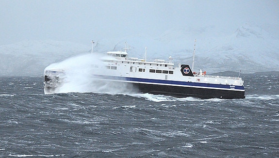 LNG fueled ferry in operation in Lofoten