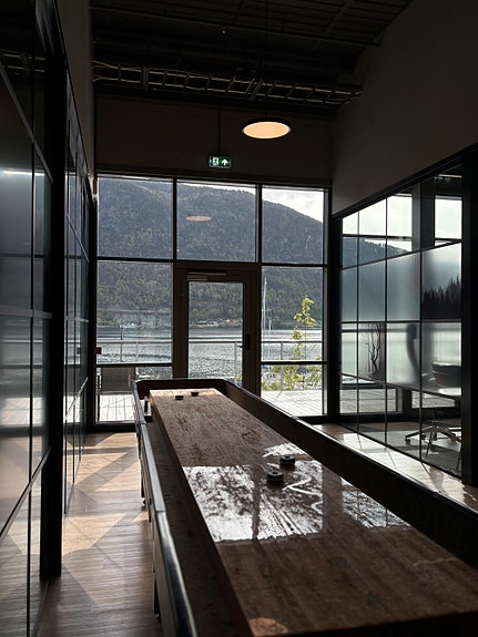 Har du behov for å konkurrere - kan du be opp ein kollega til eit slag i shuffleboard