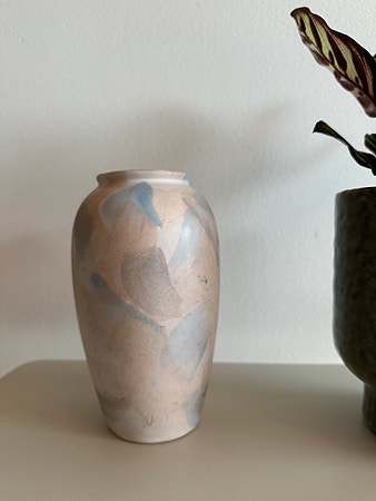 Vintage west Germany keramikk vase i pastell farger