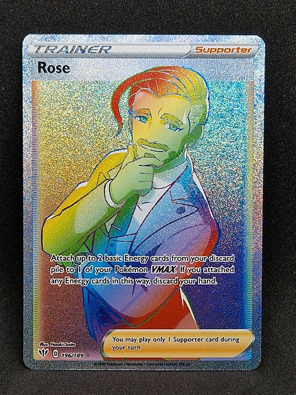 rose rainbow rare pokemon card Lucario GX 135/131 Hyper Rare main image 1