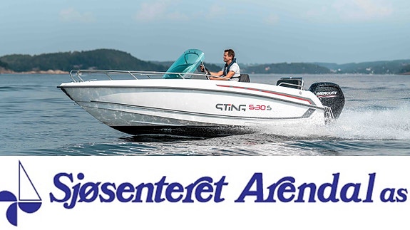 Sting 530 S med 80 hk Mercury  2025 modell.  Står klar i butikken.