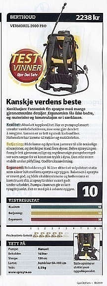 Berthoud V2000 ryggsprøyte Ryggsprøyte 2 of 10