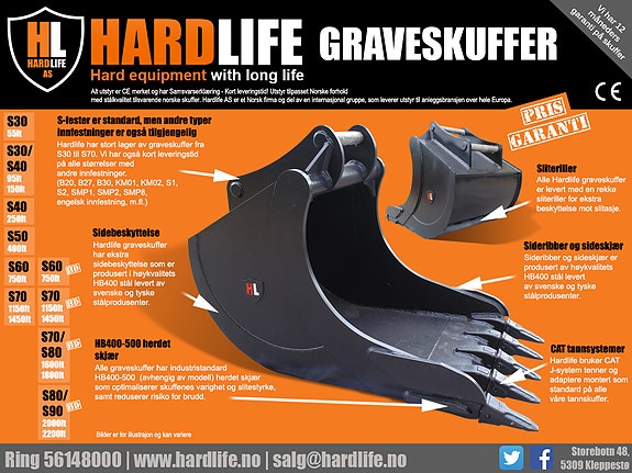 Hardlife 250 Liter Graveskuff S40 2 of 4