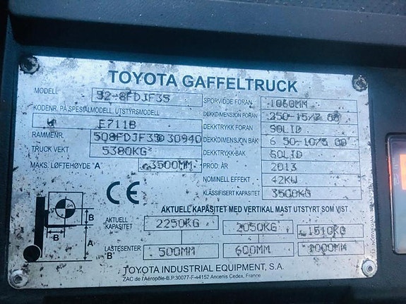 Toyota 52-8FDJF35, ordner rimelig transport 6 of 7