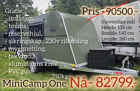 Lifestyle Camper Diverse MiniCamp Tilhengere - MiniOne fra79000, isolert varm Skaphenger