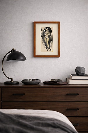 Dame i bikini kunst signert , retro kunst