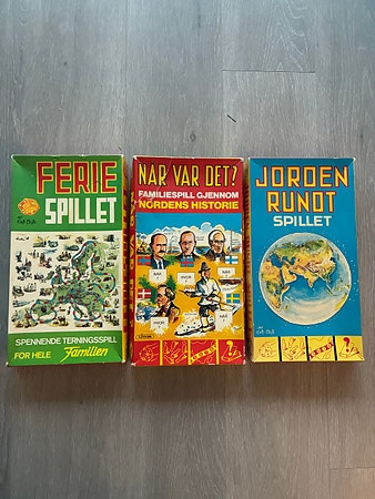 Vintage Jorden rundt og feriespillet av Eric Bojs Brettspill