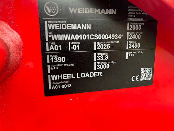 Weidemann 1390 Plus/30Km/t/Stor hydr pumpe/Hastighetsbegrenser ++ 8 of 10