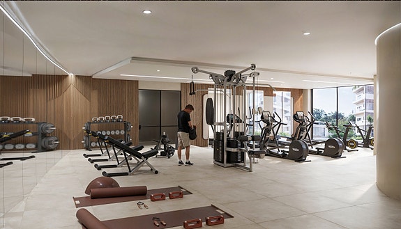 Penthouse med 113 m² terrasser og privat takterrasse | Basseng, spa og treningsrom