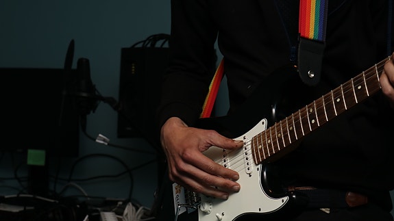 På Glimt Recoverysenter er det musikkstudio med ulike instrumenter