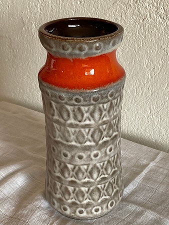 Retro "Fat Lava" vase – Carstens Tönnieshof (West Germany) – Flott stand! 🩶🧡🤎