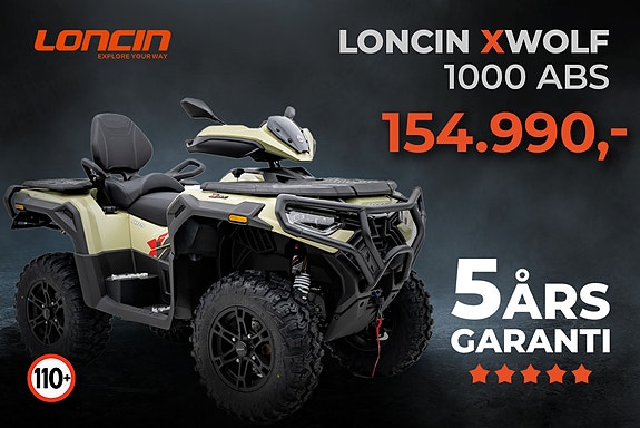 Loncin XWolf 1000 ABS | 5 års garanti | 90 km/t