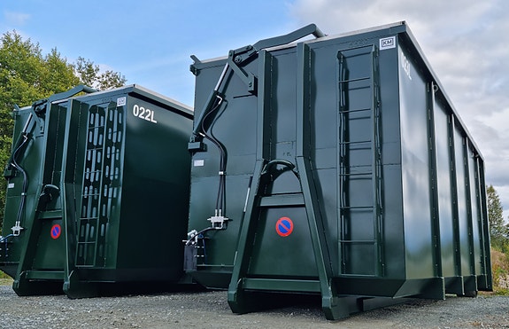 Store containere i volum 41 kbm til næringsavfall eller omlasting av avfall fra husholdninger