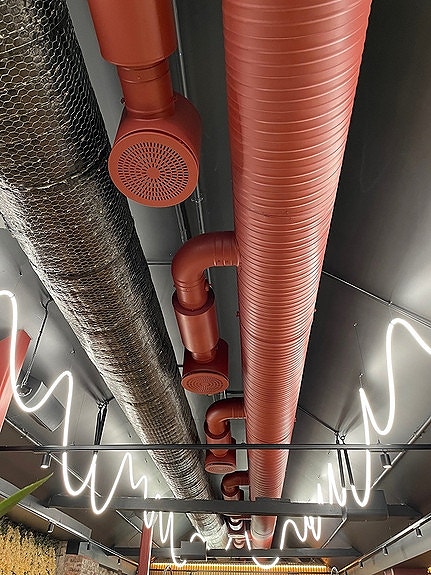 Ventilasjonsanlegg oppført i mathallen på AMFI Vågen