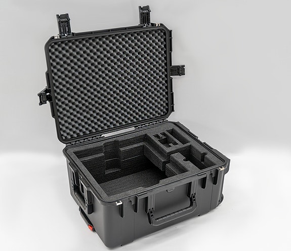 Plastkoffert med skuminnredning