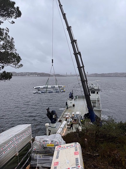 Hytteprosjekt, båtfrakt