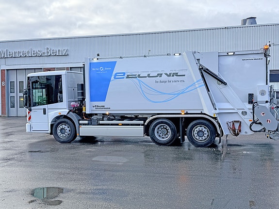 Mercedes-Benz e- Econic 300L 6X2/4 Elektrisk renovasjonsbil Faun Variopress, se video. 8 of 19