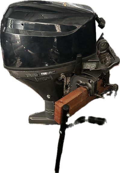 Tohatsu MFS 9.8 hk 2005 kort stamme firetakter klargjort for fjernstyring