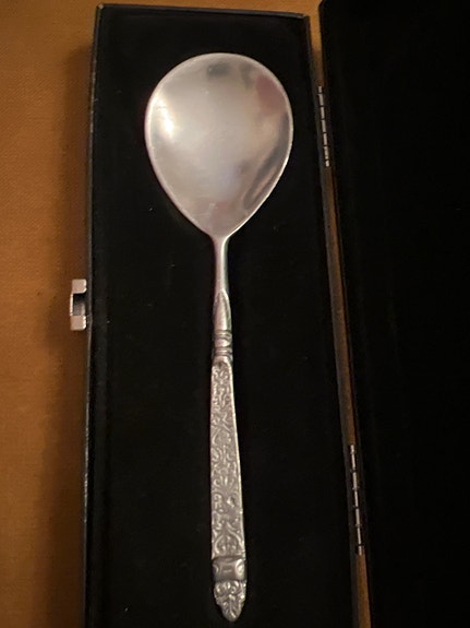 Ny Askvoll Brug tinnskje – støpt tinn i original eske (perfekt