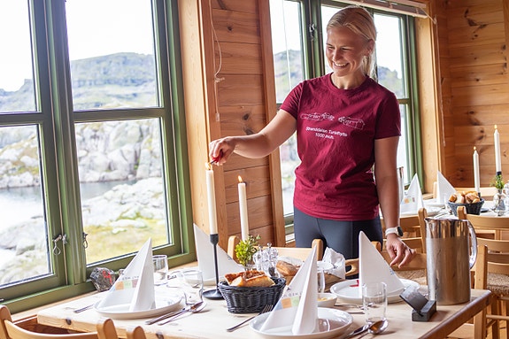 Det skal være hyggelig å spise på Stranddalen. Foto: Agnethe Larsen