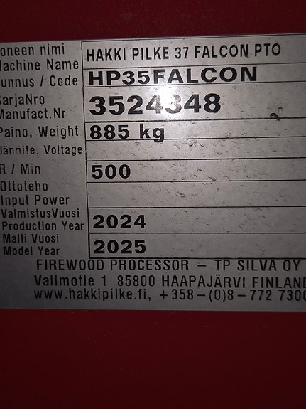 Hakki Pilke Falcon 37 , vedmaskin