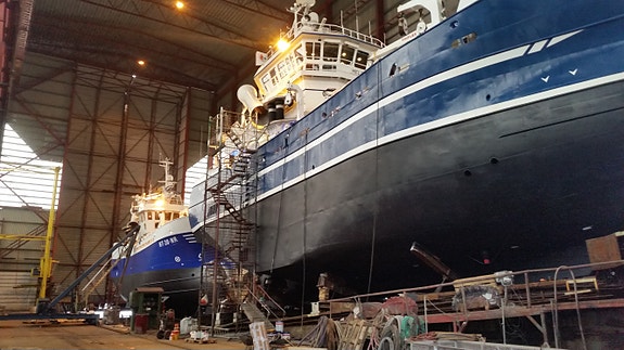 Fiskefartøy på slipp