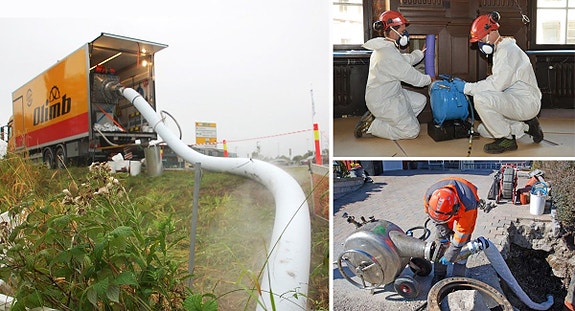 Olimb Rørfornying rehabiliterer både private og offentlige rør i ulike dimensjoner med "strømpemetoden", fra innvendige avløpsstammer inni bygg til store, offentlige hovedledninger.