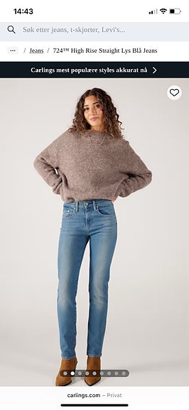 Levi's 724 heigh rise straight mellom blå FINN-torget