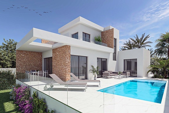 Ny moderne villa i San Fulgencio | Stor tomt, privat basseng og 3 soverom