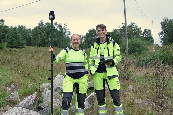Sommerstudenter 2025, Synne og Brage, feltarbeid for Lnett.