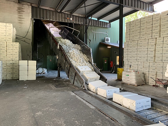 Cellulose blir lastet inn i fra Hollenderiet.