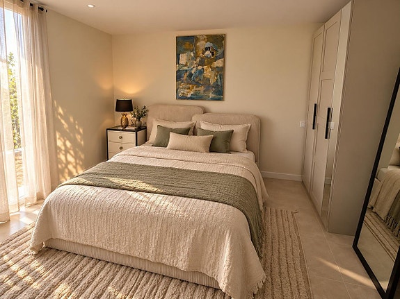 Flott penthouse med 3 soverom, 60 m² terrasser og utsikt over golfbanen