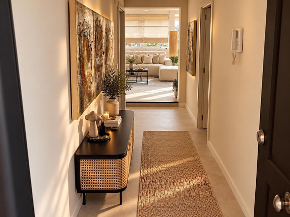 Flott penthouse med 3 soverom, 60 m² terrasser og utsikt over golfbanen