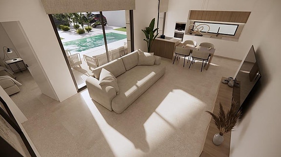 Ny villa på ett plan | Stor tomt, privat basseng og takterrasse med utekjøkken