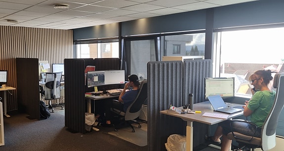 Vi har åpent kontorlandskap for dem som trives best med det