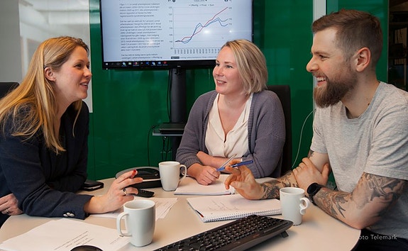 Her får du  faglig samarbeid med dyktige kollegaer