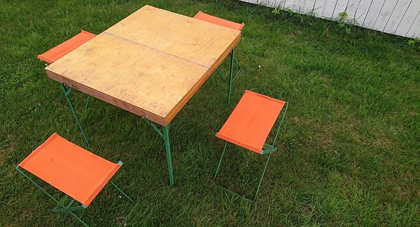 Retro bord og stol campingsett